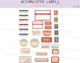 Vintage Label Ephemera, Junk Journal Printable (Digital Download)