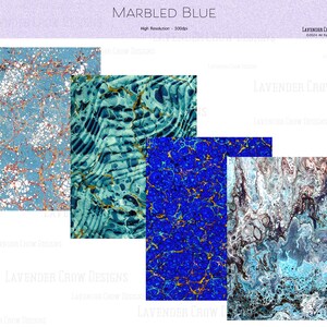 Marbled End Papers, Junk Journal Backgrounds, Digital Marbled Paper