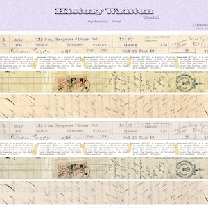 Washi Tape Printable - History Written Washi- Printable Washi, Journal Ephemera, Vintage Documents