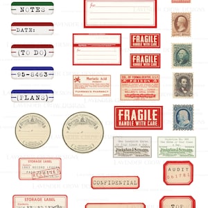 Random Labels, Accumulated Labels for Junk Journals, Vintage Labels - Etsy