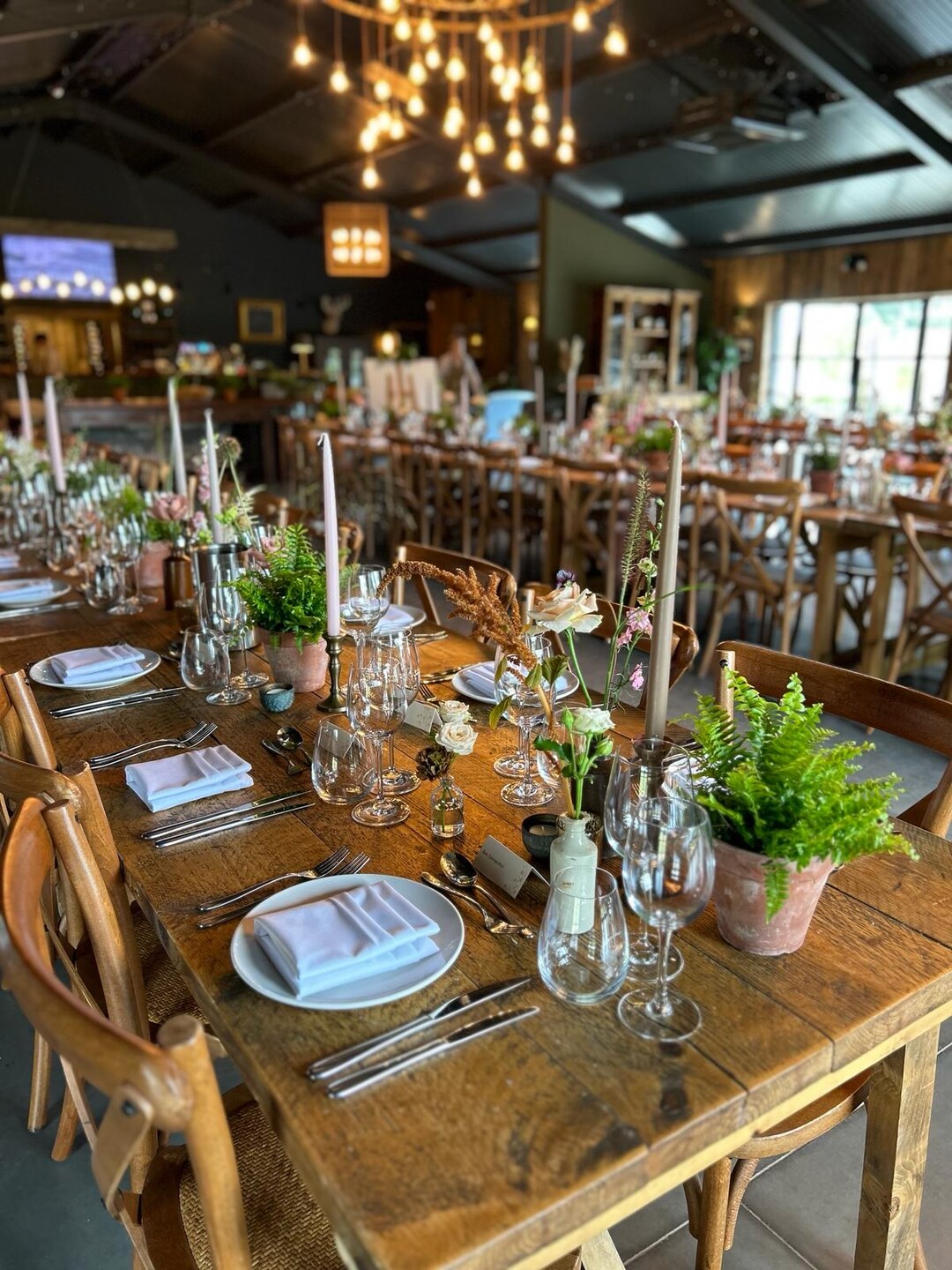 Folding Rustic Trestle Banqueting Event Wedding Table - Main Image