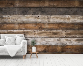 Old wood wall mural - 137117931 - Muraledesign.com