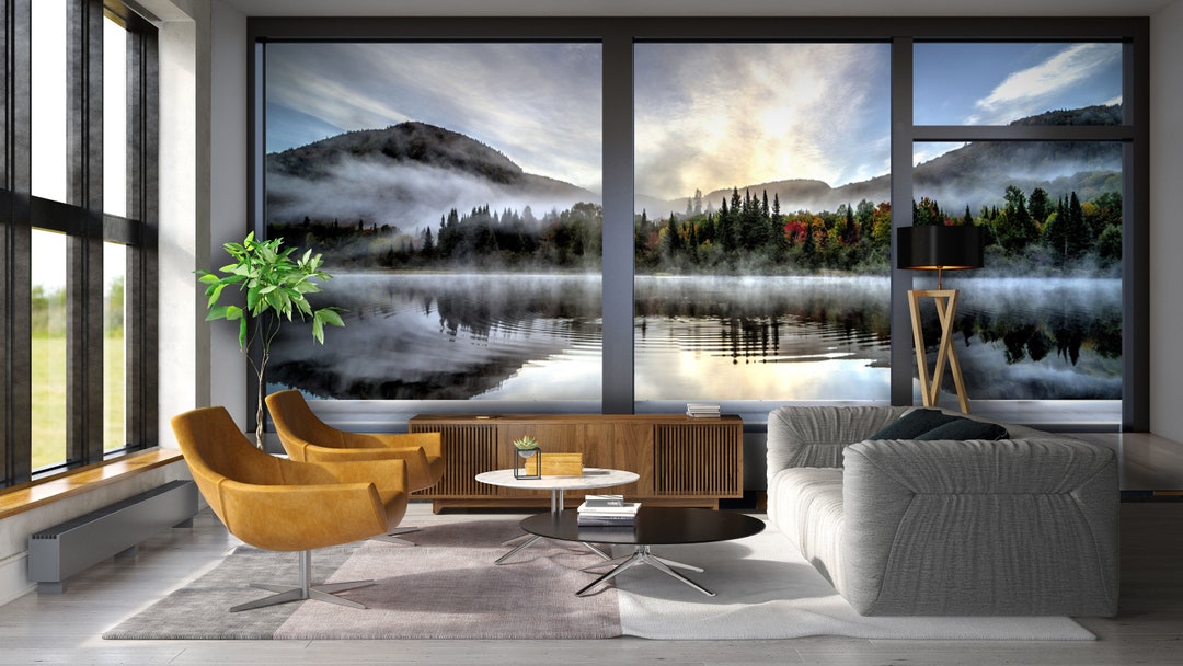 Window Nature Scene Mural Wallpaper - WMN - Muraledesign.com - Etsy