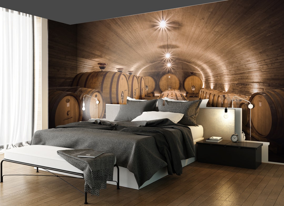 Wine Cellar Wall Mural 175244341 Etsy