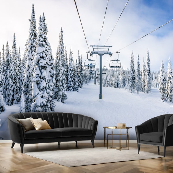 ski Chair lift wall mural - 133266113s  - Muraledesign.com