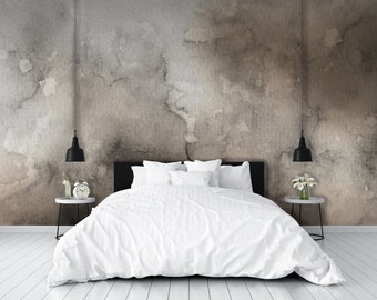 Abstract brown and grey watercolor mural wallpaper - 299060212- Muraledesign.com