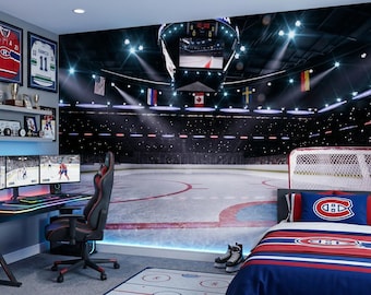Hockey arena wall mural - 413349444S  - Muraledesign.com