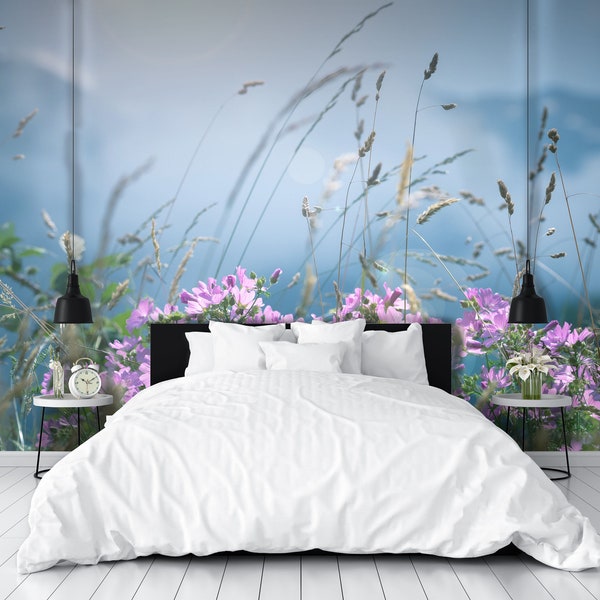 Fleurs de montagne mural wallpaper- 259141750- Muraledesign.com