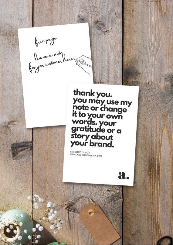 Single sided thank you card template Magazine article style | Etsy