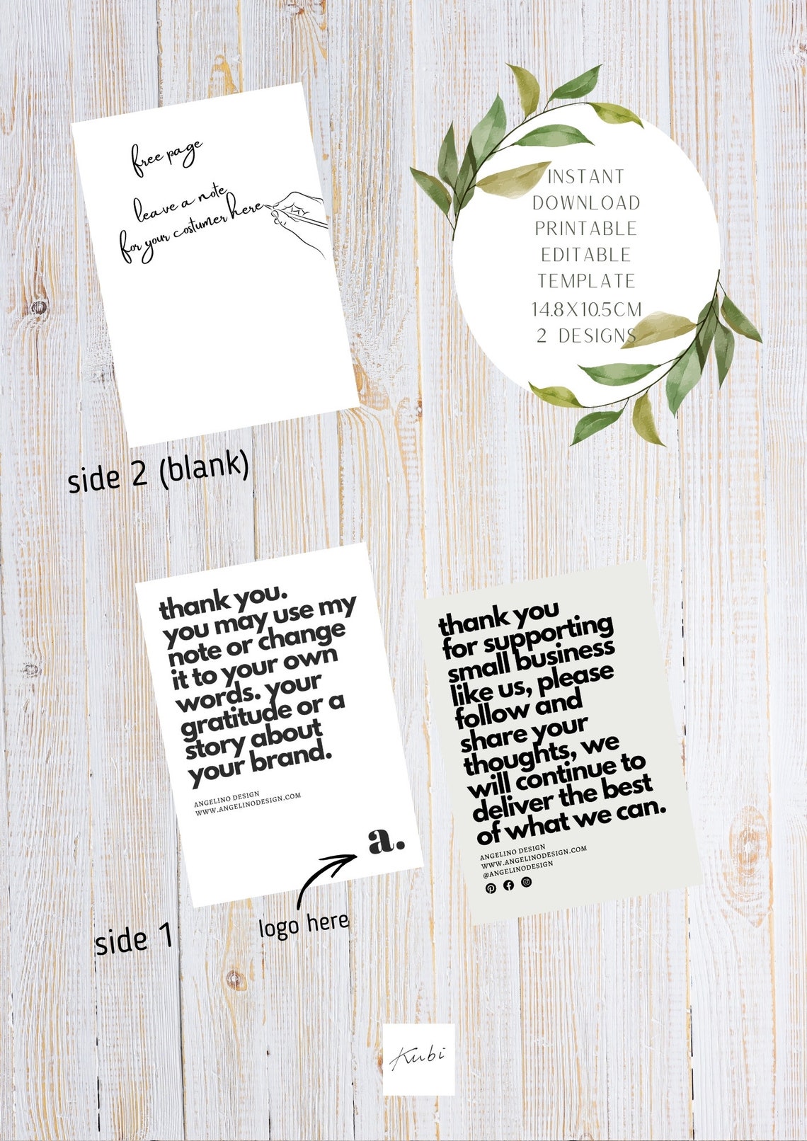 Single sided thank you card template Magazine article style | Etsy