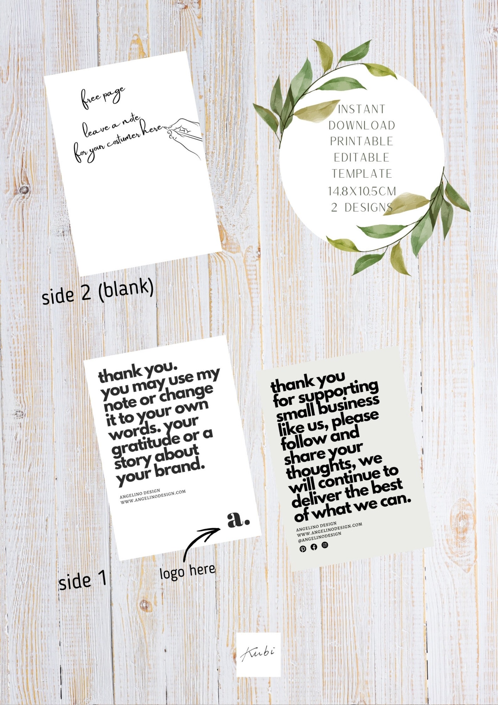 Single sided thank you card template Magazine article style | Etsy