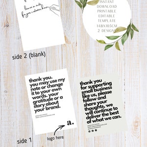 Single sided thank you card template Magazine article style | Etsy