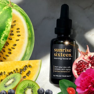 Sonnenaufgang Sechszehn | Luxus-Gesichtsöl für strahlende Haut | Vegane Hautpflege | Saubere Schönheit | Nicht Komedogen | Schnell absorbierendes Glow Serum