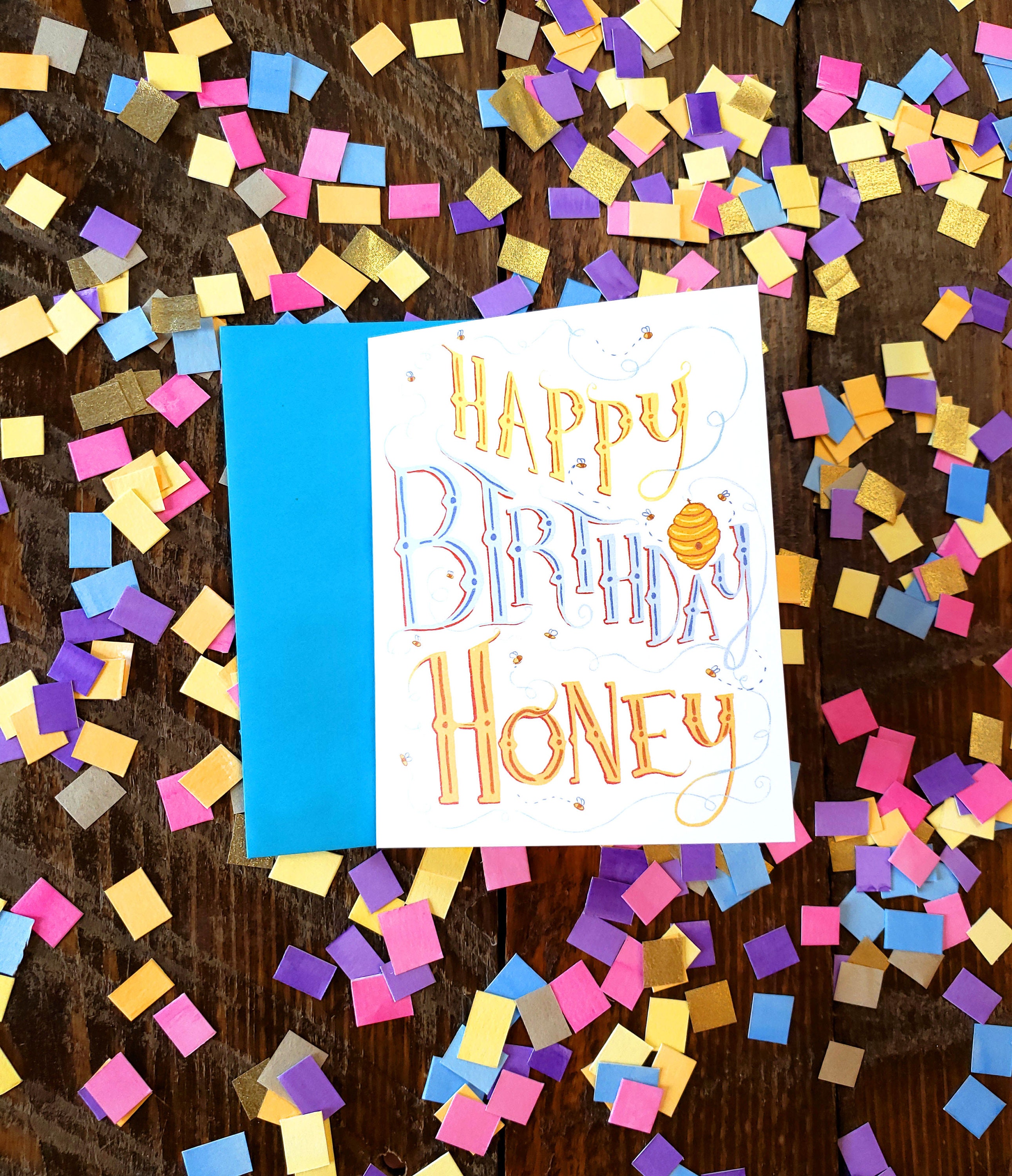 Happy Birthday Honey Birthday Card Greeting Card Etsy 日本