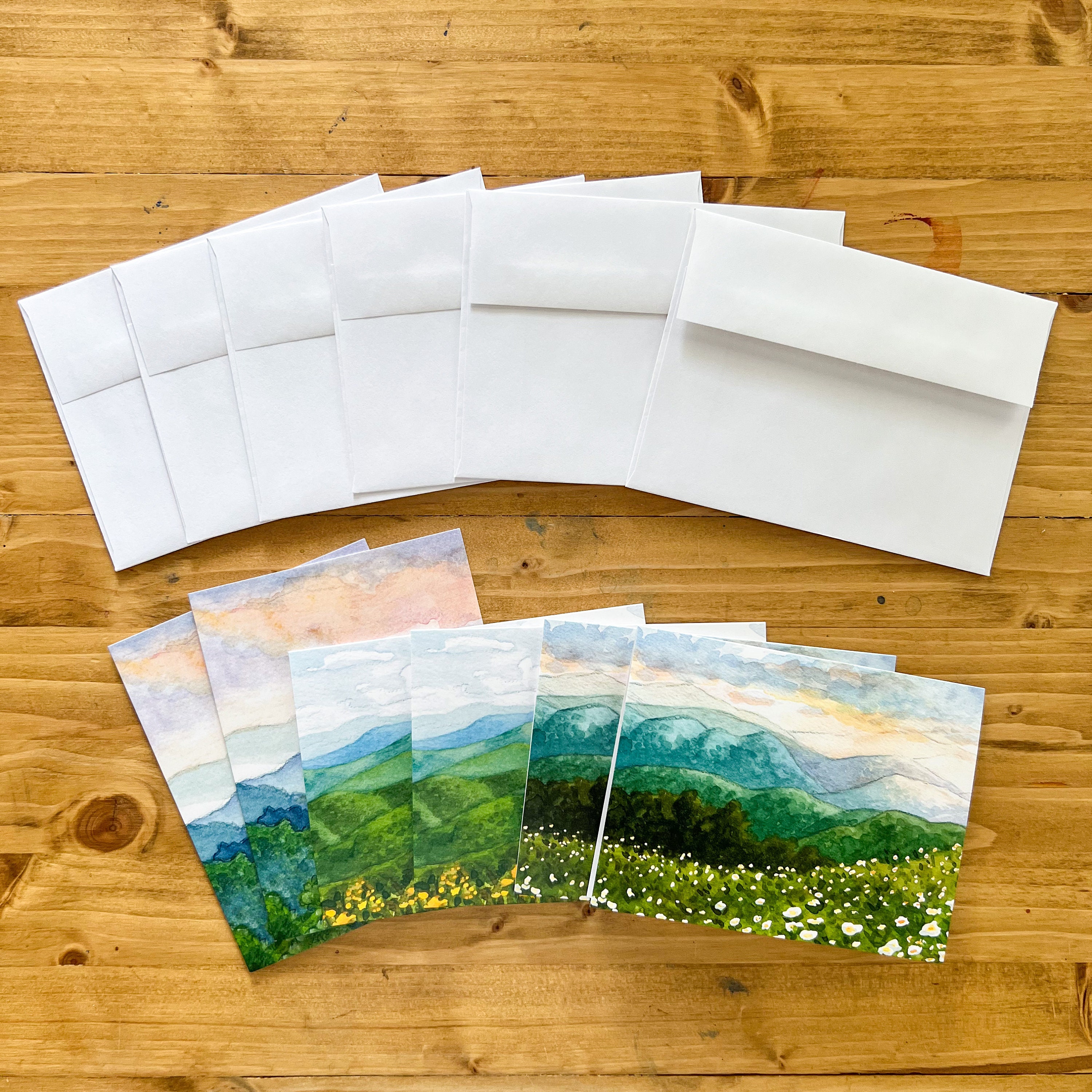 6 Pack Blue Ridge Mountain Landscape Greeting Cards - Etsy