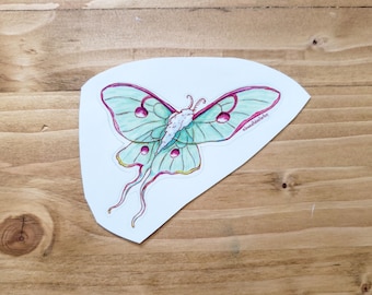 Luna Moth Vinyl Sticker Decal