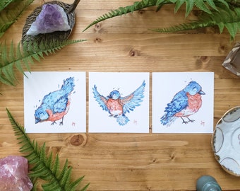 Bluebird Print Set of 3