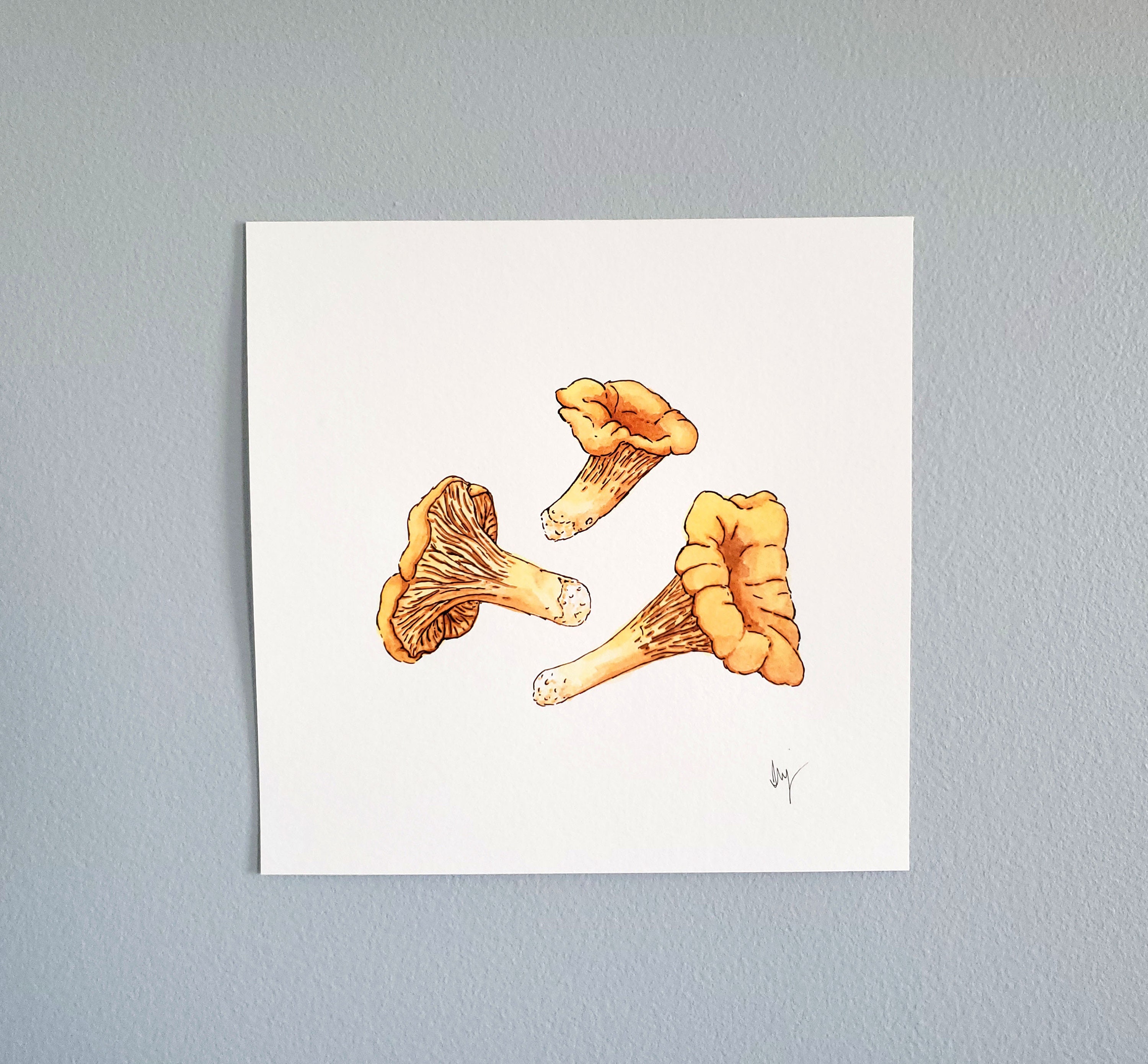 Chanterelle Mushroom Original Watercolor Painting Etsy