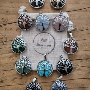 Tree of Life Pendant 7 Chakra Necklace Tree of Life Necklace Seven