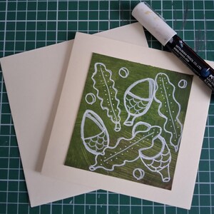 Original hand drawn set of six collage and acrylic cards. Handmade textured paper on a card. Available individually or as a set