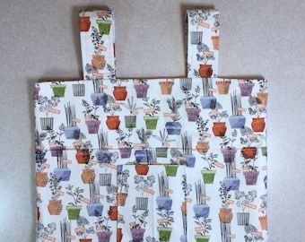 Herb Garden Walker Bag mit 4 Taschen Cotton Canvas 15 "x11" Handy / Hard Candy Kleine Vordertasche Rollator Walker Tasche Walker Caddy