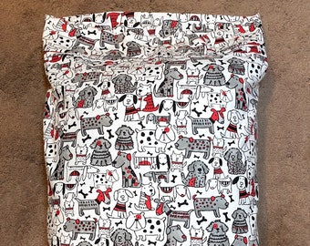 Pillowcase Red Gray Black Dogs on White 20.5”x33.5” Flannel Kid's Fun Pillowcase Child Standard Decorative Pillowcase Child Gift