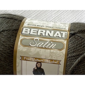 Bernat Satin Yarn Forest Mist Heather Worsted Weight Yarn Vintage Discontinued