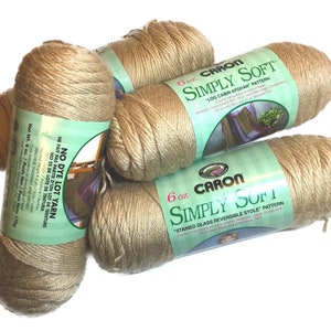 Caron Simply Soft Yarn Bone Worsted Weight 7 Skeins Available
