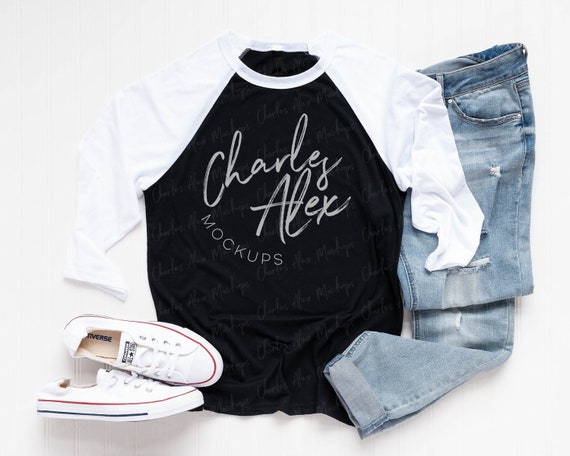 Bella Canvas 3200 Mockup White Black Shirt Mockup