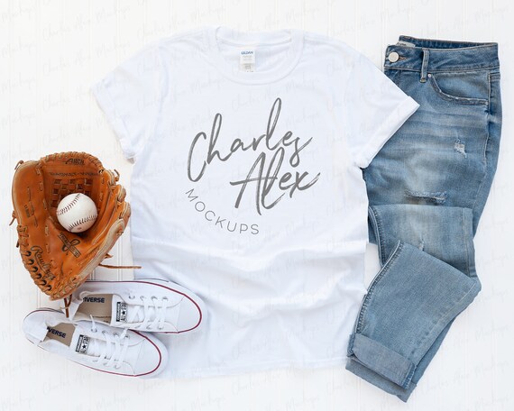 Gildan 64000 Softstyle Mockup White Shirt Mockup Baseball Shirt Gildan 64000 Softstyle Mockup White Shirt Mockup Baseball Shirt