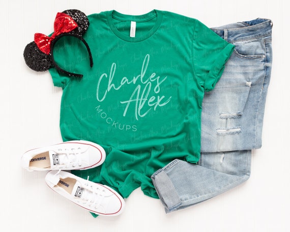 Download Free Bella Canvas 3001 Mockup White Shirt Mockup Disney ...