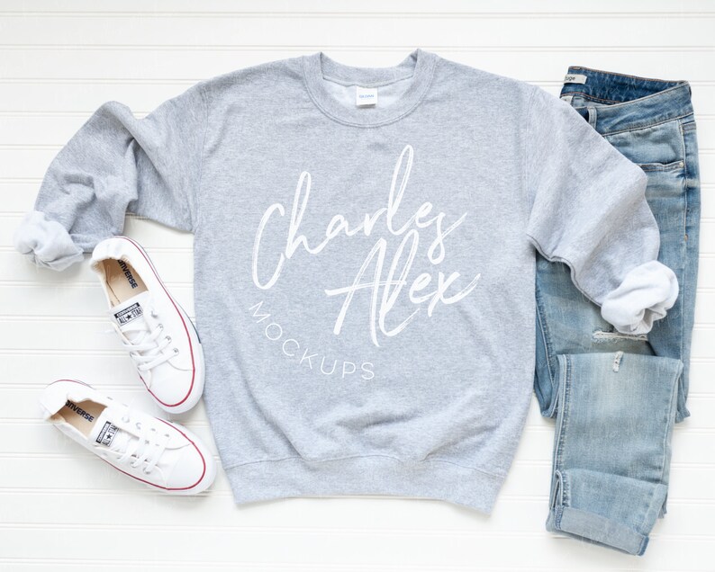 Download Sweatshirt Mockup Gildan 18000 Mockup Gildan Sport Grey | Etsy