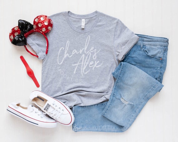 Bella Canvas 3001 Mockup Athletic Heather Shirt Mockup Etsy