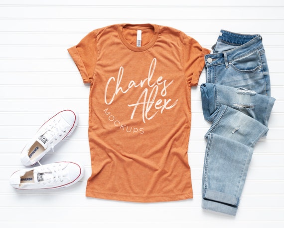 Download Bella Canvas 3001 Mockup Heather Autumn Shirt Mockup Styled Etsy