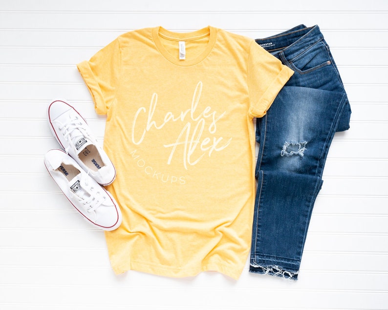 bella canvas heather yellow gold