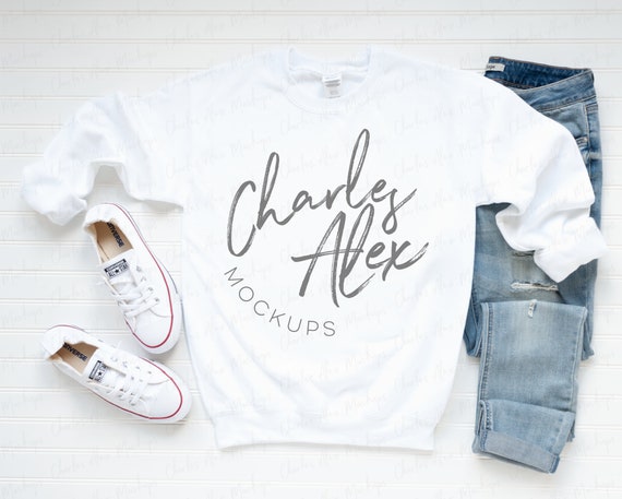 Download Sweatshirt Mockup Gildan 18000 Mockup Gildan White Mockup Etsy