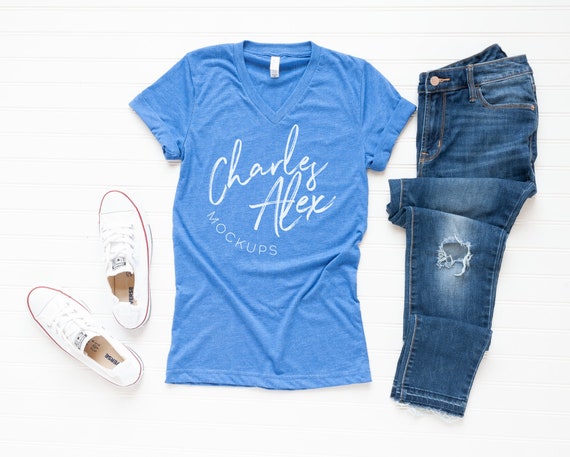 heather true royal bella canvas