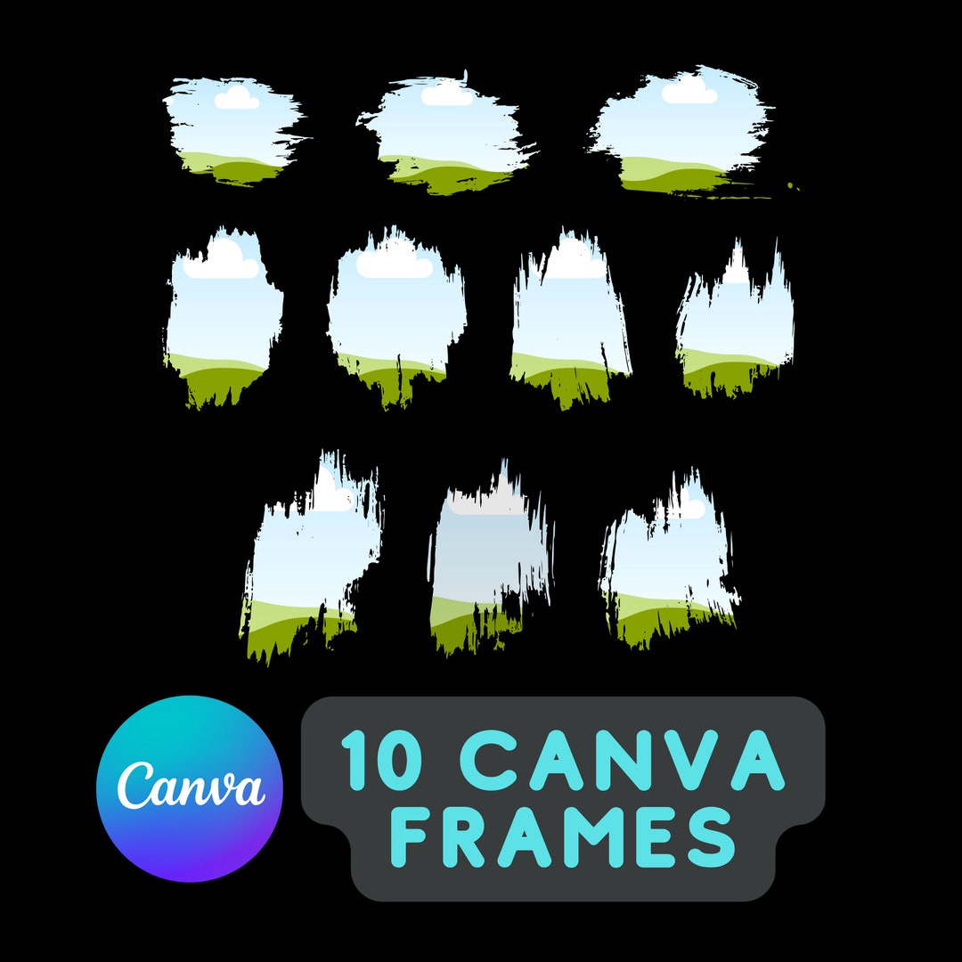 Brush Strokes Canva Frames, Drag & Drop, Editable Digital Download ...