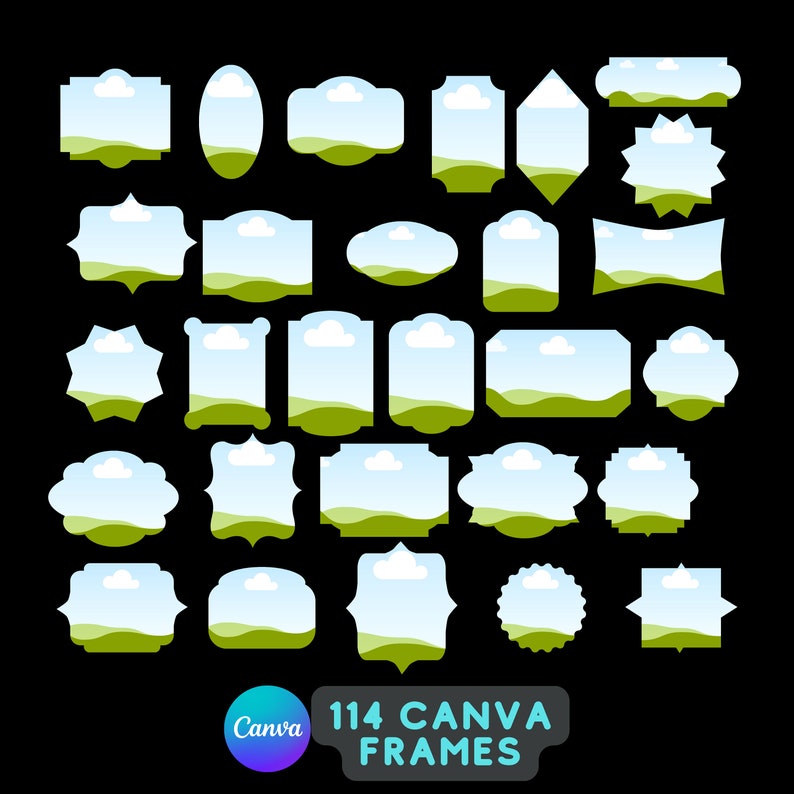 Labels Editable Canva Frames Bundle – Drag and Drop Customizable ...