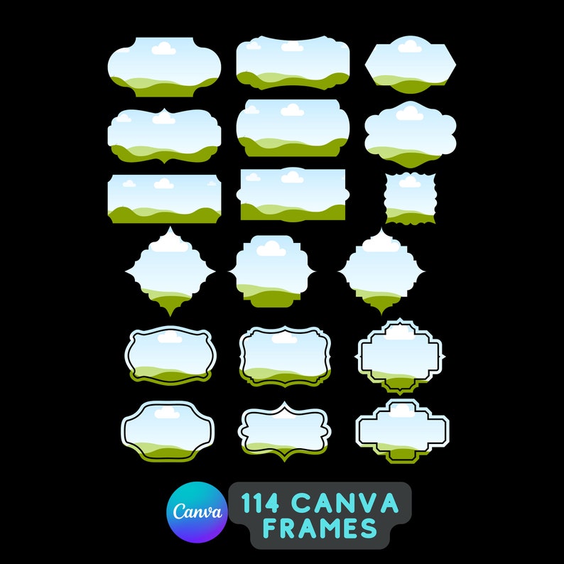 Labels Editable Canva Frames Bundle – Drag and Drop Customizable ...