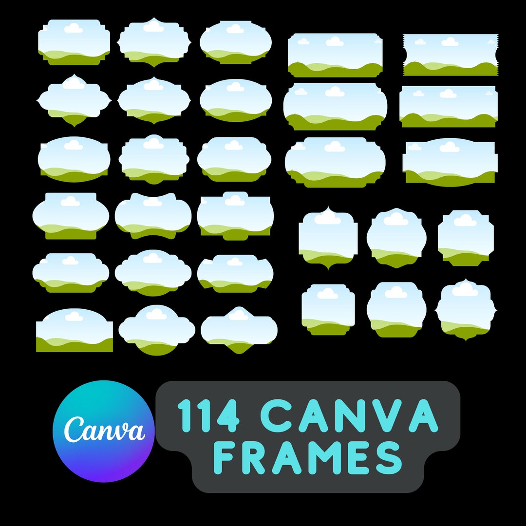 Labels Editable Canva Frames Bundle – Drag and Drop Customizable ...