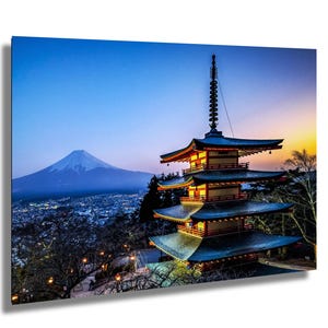 Japan Mount Fuji Photo | Mt Fuji Sunset | Japanese Wall Art | Original Photography | Japan Fine Art | Chureito Pagoda | High