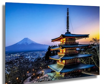 Mount Fuji Sunset Photo | Chureito Pagoda Fine Art Print