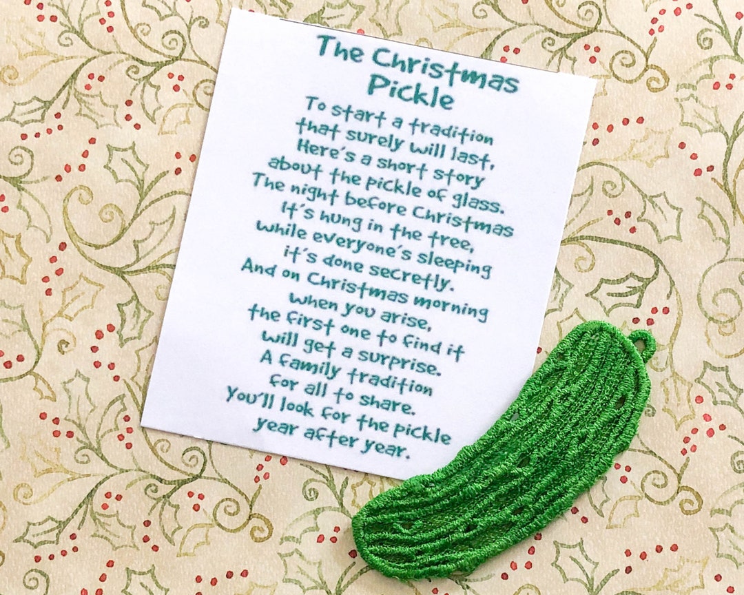 Embroidered Christmas Pickle Ornament Christmas Pickle Tradition Unique