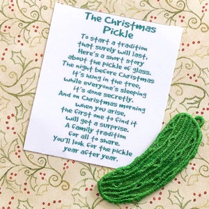 Embroidered Christmas Pickle Ornament - Christmas Pickle Tradition ...