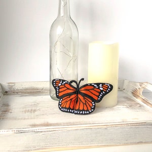 Embroidered Monarch - Butterfly Decoration - Monarch Butterfly - Butterfly Gift - Orange Butterfly