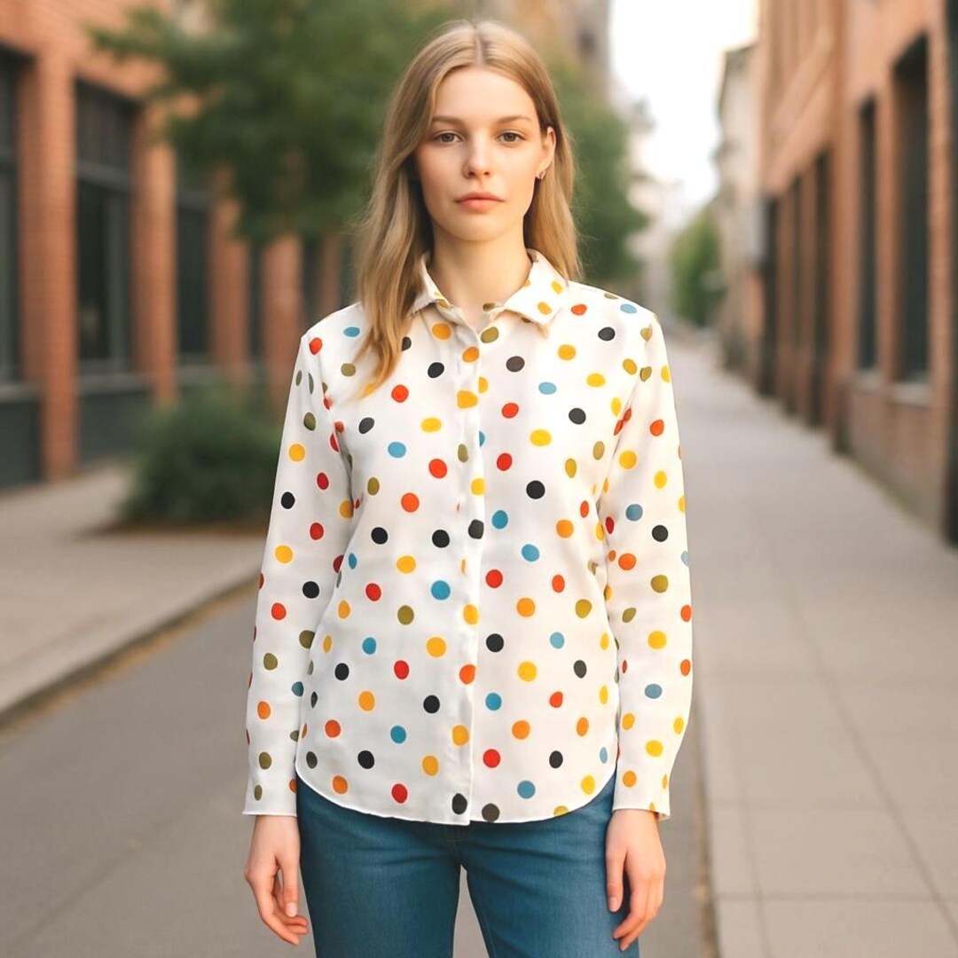 Abstract Dots Button-up – Art Meets Style! - Etsy