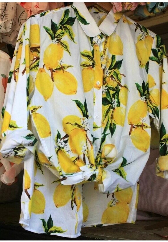 Bluse mit zitronen motiv Clearance