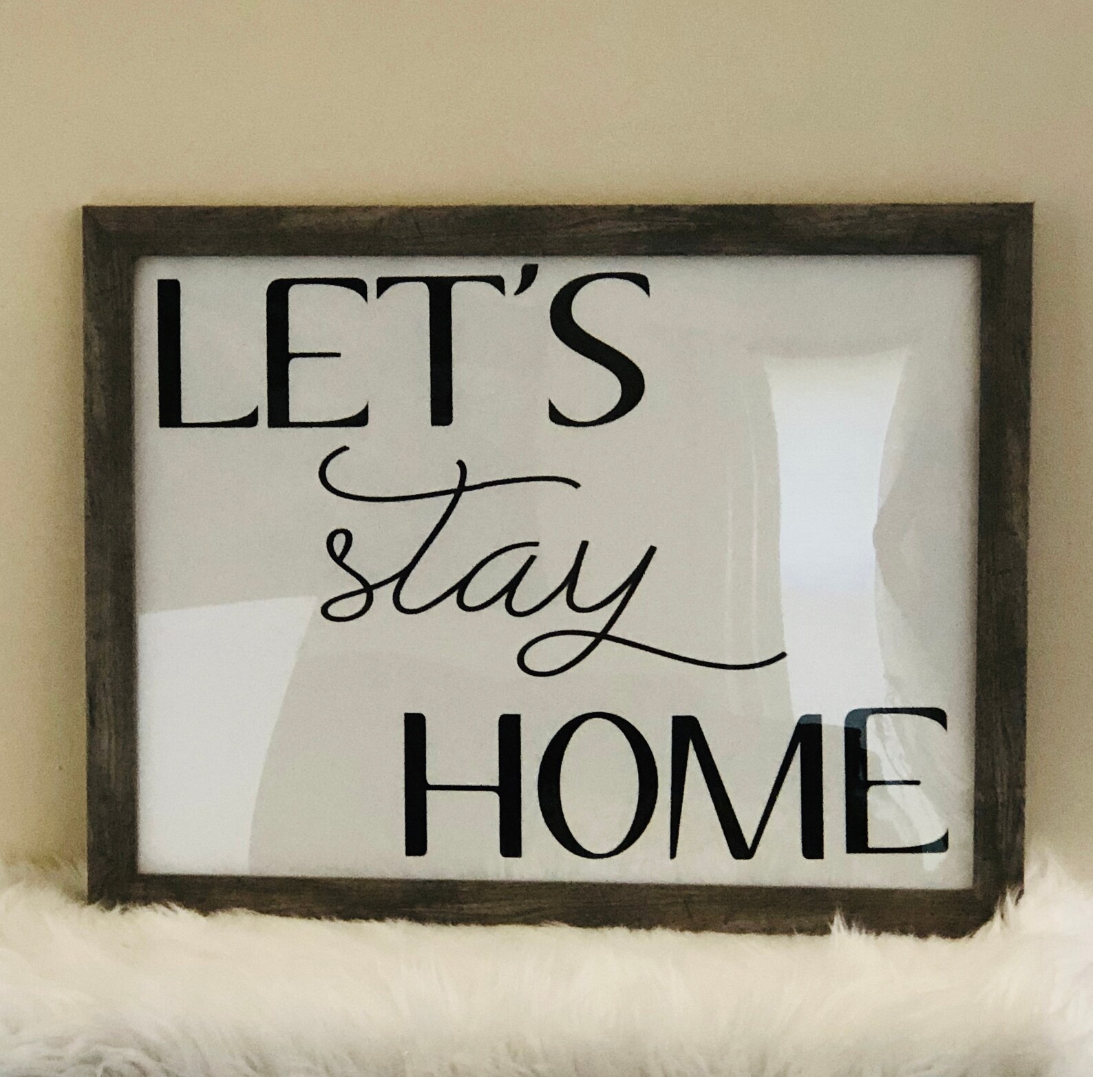 Rustic Style Let's Stay Home Wall Sign 18x24 | Etsy