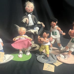 Lot of Vintage Annalee Felt Dolls from 1990s - Most with Hang Tag image 1